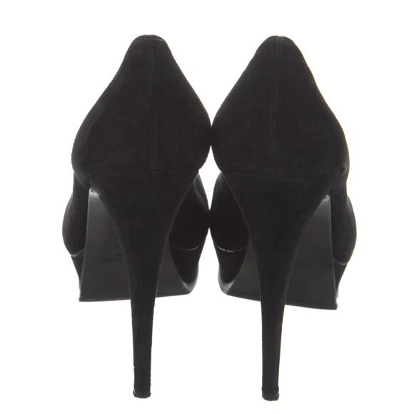 Yves St Laurent 7 Sexy Suede Platform Tribtoo Heels Stiletto Pump Black 37.5 YSL - Picture 5 of 6